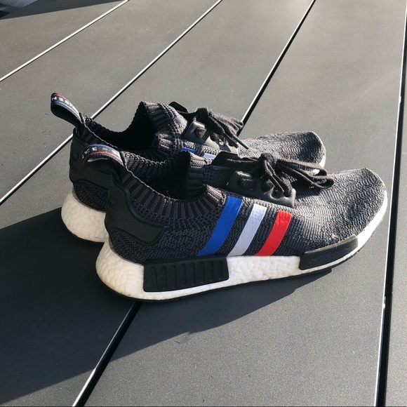 adidas nmd r1 tri color stripes black
